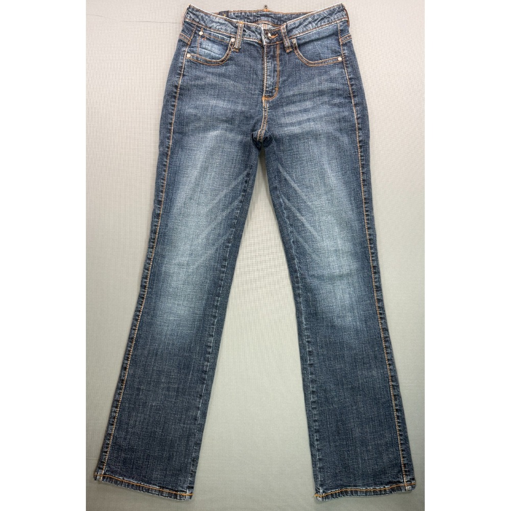 Wrangler Aura Bootcut Jeans Blue Stretch Embellished WUT74AG | Women's 4 Average